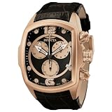 Invicta Men039s 6744 Lupah Collection Chronograph Diamond Accented Black Leather Watch on sale