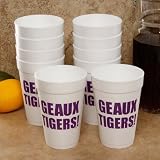 LSU Tigers 10-Pack 16oz. Team Slogan Foam Cups