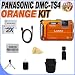Panasonic Lumix TS4 12.1 TOUGH Waterproof Digital Camera with 4.6x Optical Zoom (Orange) + 2 Extended Life BCF10 Batteries + Deluxe Case w/Strap + USB Card Reader + Mini HDMI Cable + Accessory Saver Bundle!