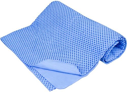 Almatess® Washable Ice Cold Towel Sports Exercise Sweat Summer Instant Chilly Cooling Pad (Blue)
