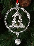 J Strait Designs 0141 Large Nativity Silver Pewter Ornament