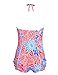 Hilor Women's Vintage Floral Ruffled One Piece Halter Swimsuit Bathing Suits