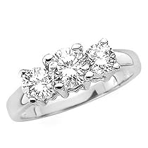 3 Diamond Anniversary Band 1 ct. in 14K White Gold (Higher Quality)