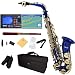 Mendini by Cecilio MAS-BL+92D+PB Blue Lacquer E Flat Alto Saxophone with Tuner, Case, Mouthpiece, 10 Reeds and More