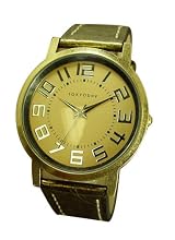 TokyoBay Platform Leather Watch in Metallic Gold