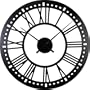River City Clocks Indoor Black Skeleton Tower Wall Clock with No Background, 40-Inch Diameter, L26-140S