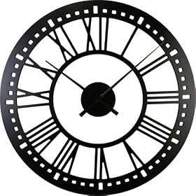 River City Clocks Indoor Black Skeleton Tower Wall Clock with No Background - 40 Inch Diameter - Model # L26-140S