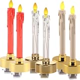 Mr. Light Set of 6 Flickering Amber LED Clip Candle Tree Ornaments; Batteries Included For 40+ Nights of Light