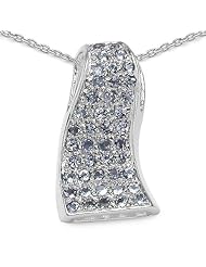 0.86 Carat Genuine Tanzanite Sterling Silver Pendant