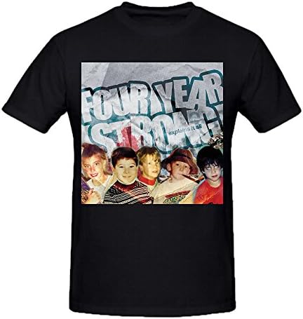 Four Year Strong Explains It All Mens White Tee Shirts Black