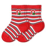 NCAA Ohio State Buckeyes Infant Two Pack Socks Sport Stripe