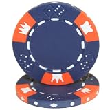25 Blue Crown and Dice 14 Gram 3 Tone Poker Chips