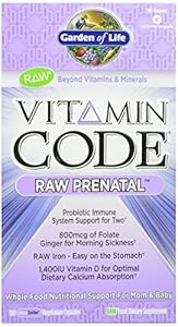 Garden of Life Vitamin Code Raw Prenatal Multivitamin, 180 Capsules