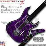 PS2 Guitar Hero II ( 2 ) Kramer Guitar Abstract 01 Purple WraptorSkinz TM Faceplate Skin by TuneTattooz TM