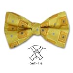 Men's - Yellow - Gold - Gray - Silk Self Tie Pattern Bowtie $17.95