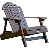 Highwood Hamilton Folding and Reclining Adirondack Chair, Adult Size, Weathered Acorn