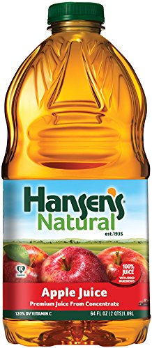 Hansen's Natural 100% Juice Bottles, Apple, 64 Ounce (Pack of 8)