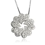 Sterling Silver Cubic Zirconia Multi Heart Pendant, 18 51tDuRqlSRL. SL160 Sterling Silver Cubic Zirconia Multi Heart Pendant, 18
