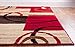 Wheelhouse Modern Abstract Geometric Contemporary Multi Red Beige Ivory Brown Green 3-Piece Living Dining Room Entryway Bathroom Kitchen Ultra Value Area Rug Set 5x7 Bonus 2x3 Mats