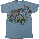 DC COMICS DISTRESSED GROUP SHOT T SHIRT 30/1