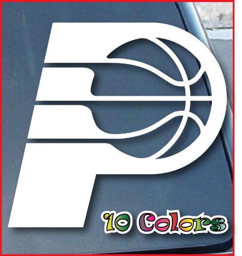 Indiana Pacers Car Window Vinyl Decal Sticker 5" Wide (Color: White)