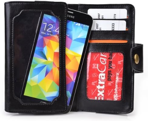 Black Leather Phone Case with Credit Card Slots fits Sony Xperia Z1 Compact
