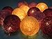 Purple Tone Mix Cotton Ball Patio Party String Lights (20/set)