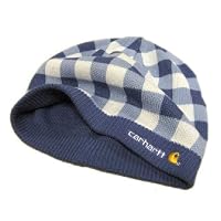 （カーハート）carhartt　PLAID KNIT HAT　チェック柄　ニットキャップ　ブルー