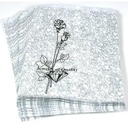 100 Silver Paper Gift Bags Shopping Tote Sales Bag 11 x 8"