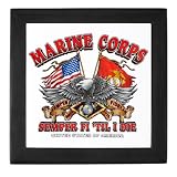 Keepsake Box Black Marine Corps Semper Fi Til I Die
