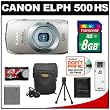 Canon PowerShot 500 HS Digital Elph Camera (Silver) with 8GB Card + Battery + Case + Accessory Kit Canon PowerShot 500 HS Digital Elph Camera (Silver) with 8GB Card + Battery + Case + Accessory Kit
