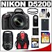 Nikon D5200 Digital SLR Camera & 18-105mm VR DX AF-S Zoom Lens (Black) with 55-300mm VR Zoom Lens + 32GB Card + Battery + Backpack + Filters + Accessory Kit