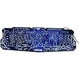 Bluefinger 3 Color Adjustable Red Blue Purple LED Backlit Gaming Keyboard