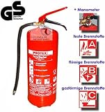 Feuerloescher Pulverfeuerloescher Loescher 6kg mit Manometer Protex aus dem Hause Gloria