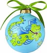 Light of Mine Ornament, Green Dragon on Blue