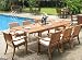 New 9 Pc Luxurious Grade-A Teak Dining Set - 94" Rectangle Table and 8 Stacking Arm Chairs [Model:ABb]