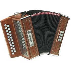 Hohner Morgane Two-Row Button Accordion, Key GC, Walnut
