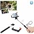 New Year Countdown Sale! MDN&reg; Press&Shoot 2-In-1 Self-portrait Monopod Extendable Selfie Stick with built-in Bluetooth Remote Shutter With Adjustable Grip Holder for iPhone 6,iPhone 6 Plus 5s 5c 5 4s 4,Samsung Galaxy S5 S4 S3, Note 10.1 8 3 2 Moto X, Droid 2, Google Nexus 4, 5, 7, 8 - Black