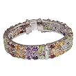 Handmade Bracelets Sterling Silver Multi Gemstone Jewellery Dia 2.3 inches (brclt278)