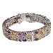 Handmade Bracelets Sterling Silver Multi Gemstone Jewellery Dia 2.3 inches (brclt278)