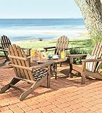 Poly-Wood Low-Maintenance Adirondack Chat Table in Teak