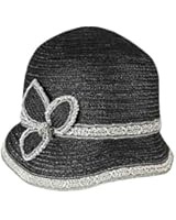 August Accessories Women's Asymmetrical Floral Cloche