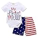 My First 4th of July Newborn Baby Boy Outfits American Flag Summer Romper Pants Independence Day 2PCS Set 70 Red