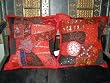 2 Aqua Maroon Sari Toss Pillow Cushion Covers From India