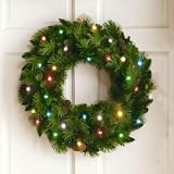 24" Cordless LED Pre-Lit Christmas Wreath