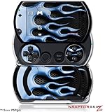 PSPgo Skin and Screen Protector Kit - Metal Fire Flames Blue fits Sony PSP  ....