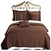 sheetsnthings Luxury Checkered Quilted Wrinkle Free Microfiber Multi-Piece Coverlets Set (Chocolate, Twin/Twin XL)