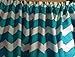 Handmade in the USA Pretty Window Curtain UNLINED Valance made from Cotton fabric (please see all pics and note this teal is greenish) Teal Chevron