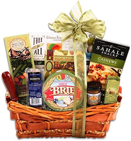 Gluten Free Gourmet Festive Twig Gift Basket with Cheese Knife