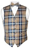 Men's Plaid Design Dress Vest NeckTie Set for Suit or Tuxedo Men's Plaid Design Dress Vest NeckTie Set for Suit or Tuxedo